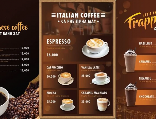 Thiết kế menu thức uống quán cafe cần lưu ý gì