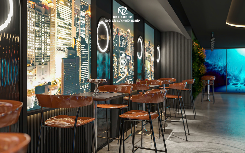 Không gian quán 3d Coffee do ANZ thực hiện