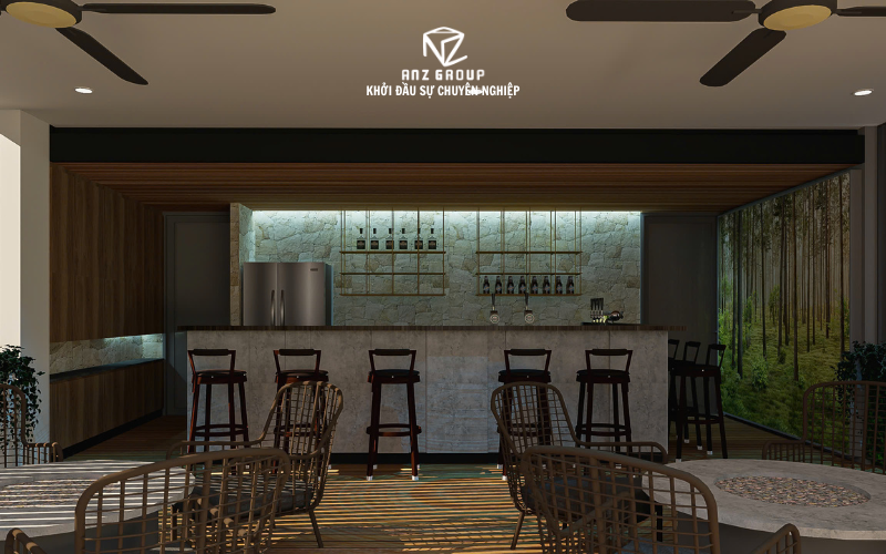 Không gian sân thượng 3D coffee