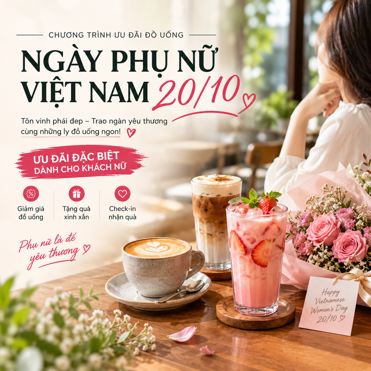 Ngày Phụ Nữ Việt Nam 20/10: Gợi Ý Chương Trình Ưu Đãi Đồ Uống Hút Khách Nữ