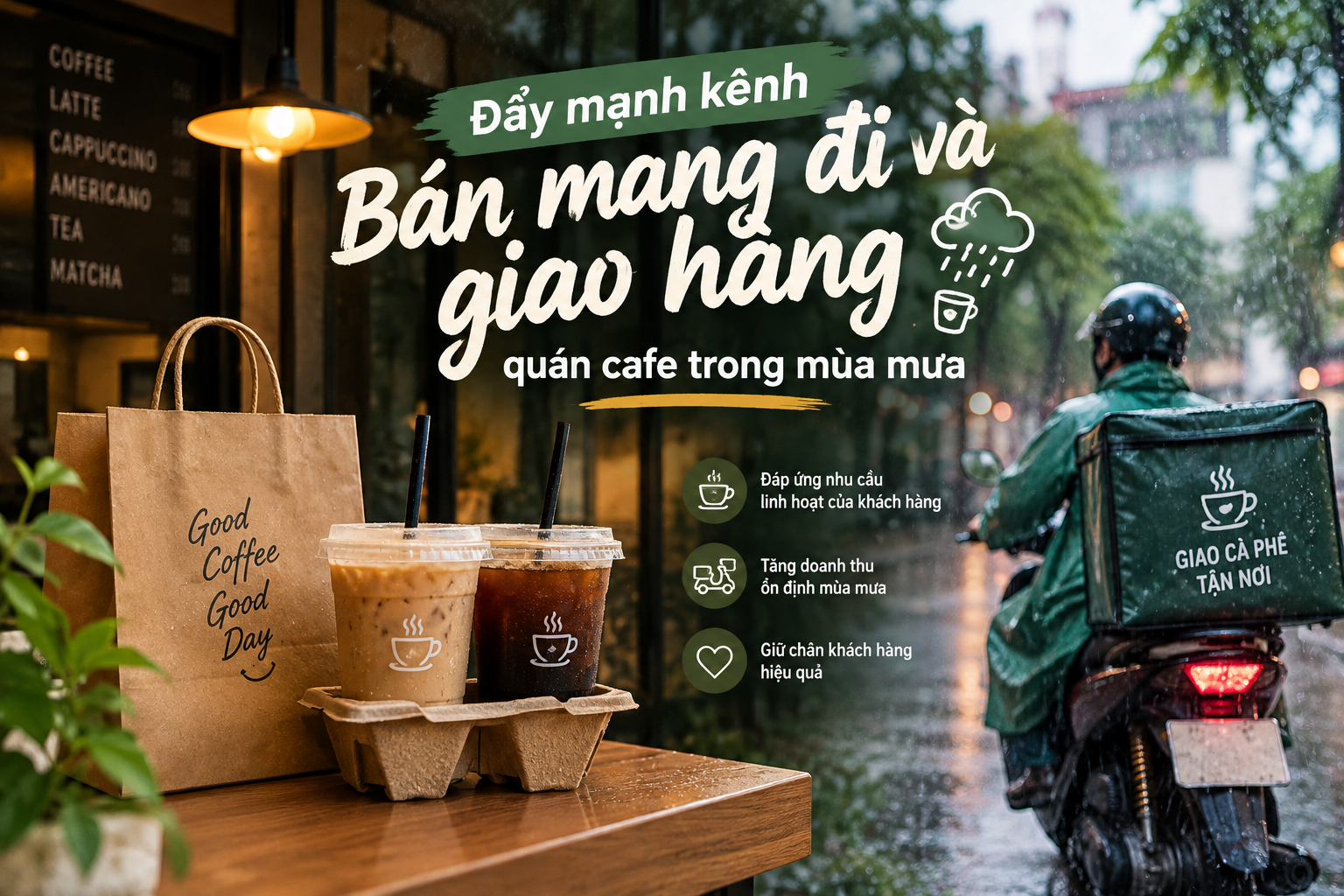 Bí Quyết Duy Trì Doanh Thu Quán Cafe Mùa Mưa Sài Gòn